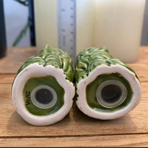 Set of 2 Vintage From Japan Green Cat Salt and Pepper Shakers|Collectible|Kitsch - Picture 6 of 6